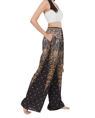 Banjamath® Women's Wide Leg Palazzo Boho Bohemian Pants Harem Summer Beach Pants4