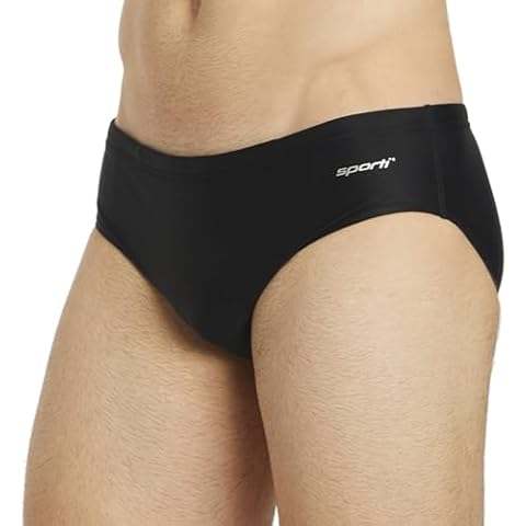 Sporti Solid Swim Brief Swimsuit - Black - 34 Cover