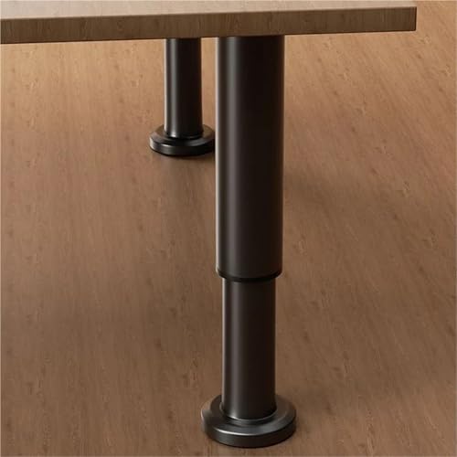 Patas de muebles de metal negras de 4 piezas con altura ajustable 5