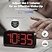 Acedeck Battery Operated Digital Clock: Cordless Small Alarm Clock for Bedroom Travel - Large Numbers 4 Dimmers for All Ages Red Digits