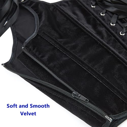 Womens Bustier & Corset Black Lace Boned-Top Mesh Tops Renaissance Fit Crop Waist Bodyshaper Gothic Vintage Jacquard Lingerie3