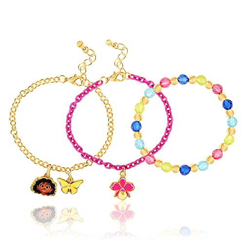 Bracelet de perles Disney ajustable et interchangeable avec 2 breloques