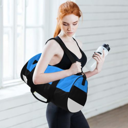 Bolsa de lona ligera con bandera de Estonia y bolsillo interior 6