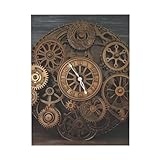Art Print Poster Steampunk Gears Clock Canvas Prints Wall Art Newspaper Aesthetic Canvas Posters Prints Painting for Dorm Bedroom Wall Decor 12x16 inch Unframe Modern Artwork Painting