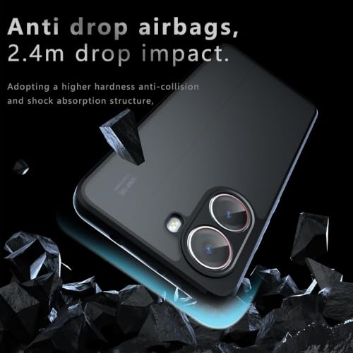 Image of Matte PC+TPU Back Cover Case for Poco X7 Pro 5G, Air Bag Corners, Anti-Fingerprint, Never Turns Yellow, Micro Arc Edge, Camera Protection, Black