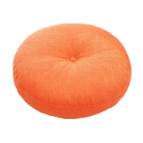 Cheoalfa Round Washable Floor Cushion (With Pillow Insert) Chair Pad Floor Pillow For Tatami Balcony Outdoor Office Chair Pet Bed Reading Area (24Inches, Orange) #TOP29