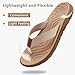 KuaiLu Casual Flip Flops for Women Comfortable Yoga Mat Arch Support Cushion Leather Slides Summer Beach Pool Outfits Flats Walking Thong Sandals Slip on Travel Essentials Orthotic Shoes Nude Size 10
