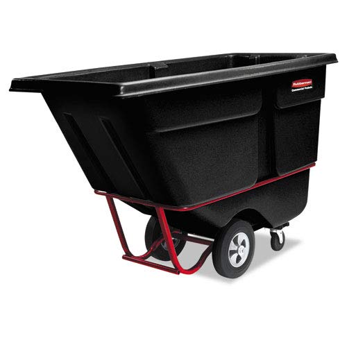 Image of Rubbermaid Commercial FG131500BLA Forkliftable Polyethylene Dump Truck, 1250-Pound Capacity, Black