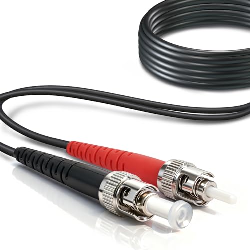 Câble fibre optique multimode OM1 ST vers ST Duplex 62,5/125 MMF noir 5mm