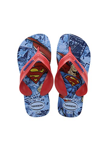 Havaianas Max Heroes Flip Flop Sandal, Blue Star, US 11-12 Unisex Little Kid