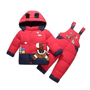 Sneeuwpak voor kinderen, donsjas, broek, set, dikke winterjas met capuchon, outdoorjas, winddicht, windbreaker, jas…