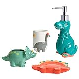 Allure Home Creation Dinosaur 4-Piece Ceramic Bathroom Accessory Set