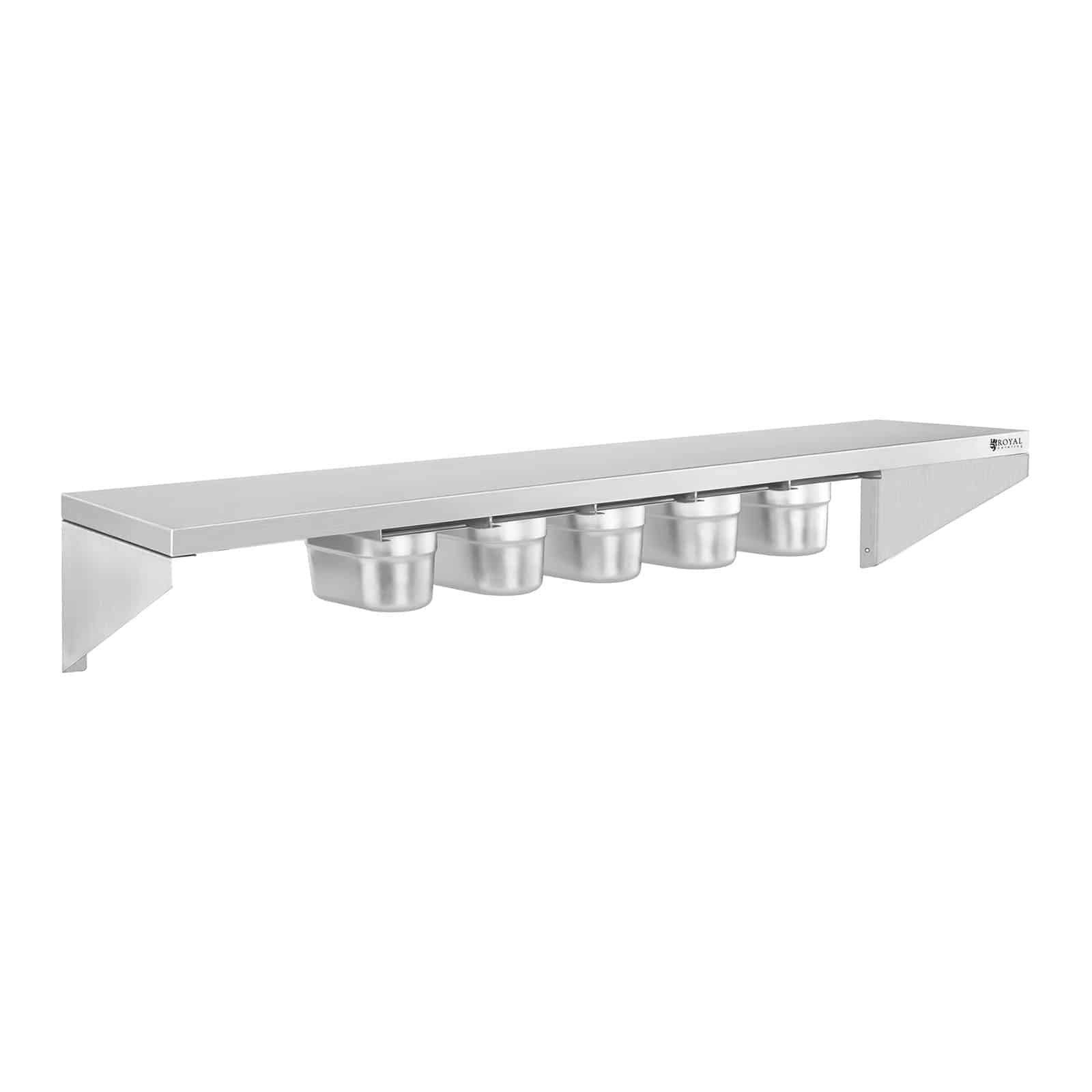 Royal Catering RCWR-5 GN1/9 pó?ka na przyprawy, stal nierdzewna, 90 cm, grubo?? 3,5 cm, grubo?? pok?adu 5 GN 1/9