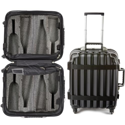 VinGardeValise® Petite Wine Suitcase – 8-Bottle Travel Luggage, TSA-Approved, Durable Hard Shell, Shockproof Foam, Secure Bottle Protection for Enthusiasts & Collectors - Black