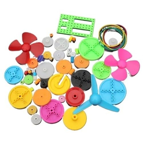 0.5M DIY Plastic Gear Set for Craft Projects, 46-Piece Kit with Multiple Gears & Accessories(55 Gear Packs)