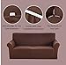 Argstar 1 Piece Stretch Non Slip Chocolate Sofa Slipcover, Spandex Jacquard Sofa Cover, Washable Fit Elastic Soft Furniture Protector for Sofa for Leather Sofa and Couch (75