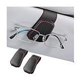 AICEL Sunglasses Holders for Car Sun Visor, Leather Eyeglasses Hanger Mounter, Magnetic Glasses Holder and Ticket Card Clip, Auto Interior Accessories Universal for SUV Pickup Truck