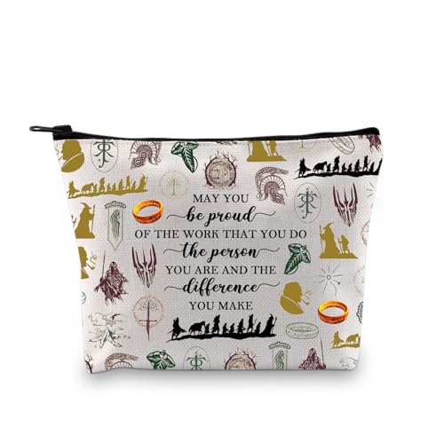 PLITI Lord Rings Inspired Gift Lord Rings Movie Makeup Bag Hobbit Fan Gift May You Be Proud of The Work You Do Zipper Pouch (Be Proud Rings bagU)