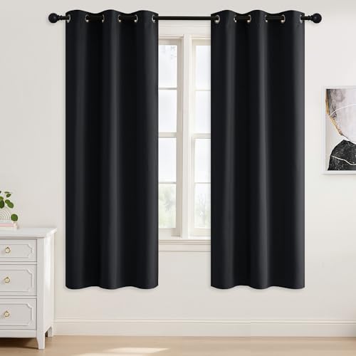 Image of NICETOWN 100% Black Out Curtains 72 Inches Long 2 Panels for Living Room, Bedroom, Office Thermal Insulated Blackout Drapes Solid Grommet Noise Reducing Window Curtains, W40