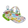 Fisher-Price Fitnessstudio piano kicks leermat met accessoires, lichten en geluiden, speelgoed voor pasgeboren baby’s, Spaanse versie (GXC37)