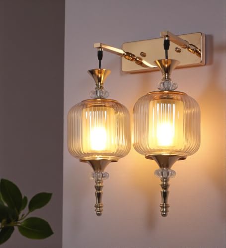 Image of ELAINTE Premium Wall Light | | Elegant Glass Wall Lamp for Living Room & Hallway | 3 Years Warranty | Free Bulb (Elara-Single)