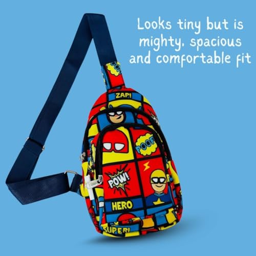 Image of Cots and Cuddles 1pc Superhero Print Colourful Cross body Bags for Boys and Girls Kids School, Picnic, Return Gifts, Office
