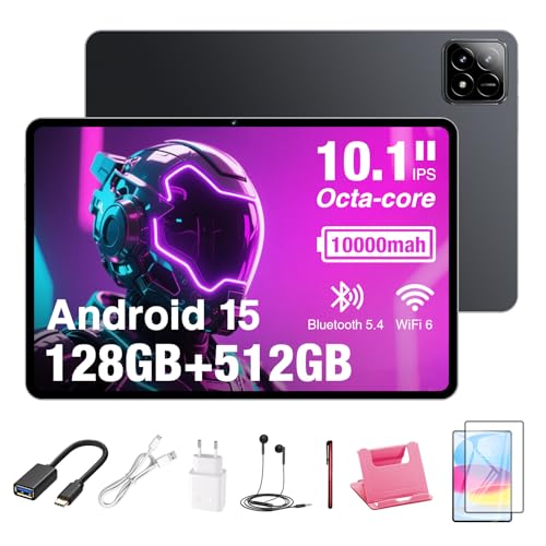 SENESS Android 15 10 Inch Tablet, 12GB RAM + 512GB ROM, Octa-Core, 2560×1600 IPS HD Touchscreen,...