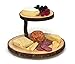 Lipper International Acacia 2-Tier Tree Bark Server for Meats, Cheeses, and Crackers,Acacia Tree Bark, 14