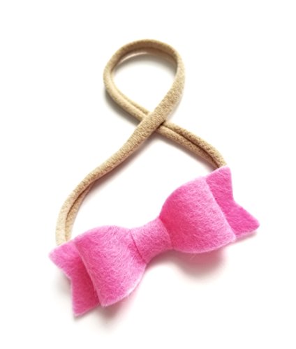 Baby bows and headbands - Newborn to toddler baby girl merino felt bows - SET of 5, MADE IN USA3