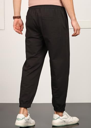 Image of Alan Jones Clothing Mens Washed Jersey Cotton Joggers Pants | Soft Stretch Cotton | Ankle Length with Elastic Hems