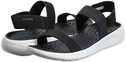 Sandália, Crocs, Literide Sandal, Black/White, 37, Feminino