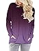 ONLYSHE Womens Crewneck Sweatshirts Loose Fit Casual Long Sleeve Shirts Cotton Cute Top and Blouse GradualPurple L