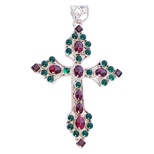 Pendentif en argent sterling 925 orné de grenat rouge, le cadeau d'anniversaire idéal