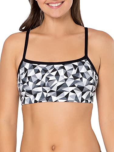Fruit Of The Loom Womens Spaghetti Strap Cotton Pull Over 3 Pack Sports Bra, Kaleidoscope/Charcoal/Red Hot, 42 #TOP1