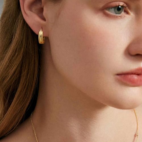 Gold Hoop Earrings for Women 14K Gold Hoop Earrings for Women Masterclass in Simple yet Captivating Design Womens Hoops Earring 20mm3