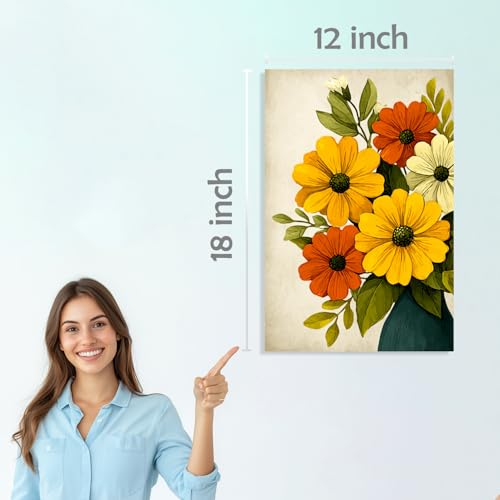 Image of SiddArtify Floral Wall Art Prints Set - Botanical Flower Poster Decor for Living Room Bedroom Office - 12x18 inch Sticker Pack of 6