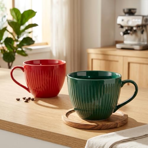 24 oz Ribbed Jumbo Mug Set of 2