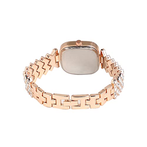 Image of Haute Sauce Women's Embellished Analog Dial with Stainless Steel Strap | Battery Power | Foldover Closure | Quartz Movement | Fashion Wrist Belt Watch for Female and Girls