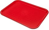Carlisle FoodService Products CT121605 Café Standard Cafeteria / Fast Food Tray, 12' x 16', Red