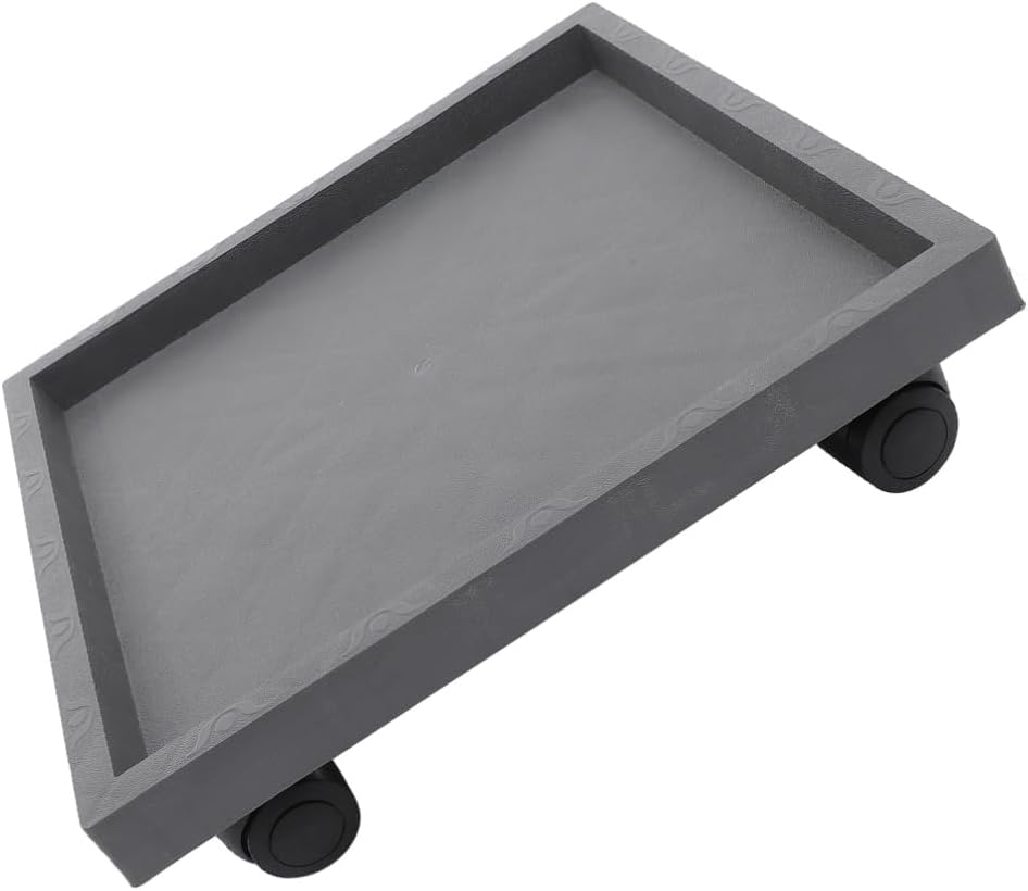 Yardwe Square Plant CADD-y,Wheeled Planter Trays Plant Pallet Heavy Duty Plant Dolly Saucer for Moving Potted Planter, Deck Plants Grey