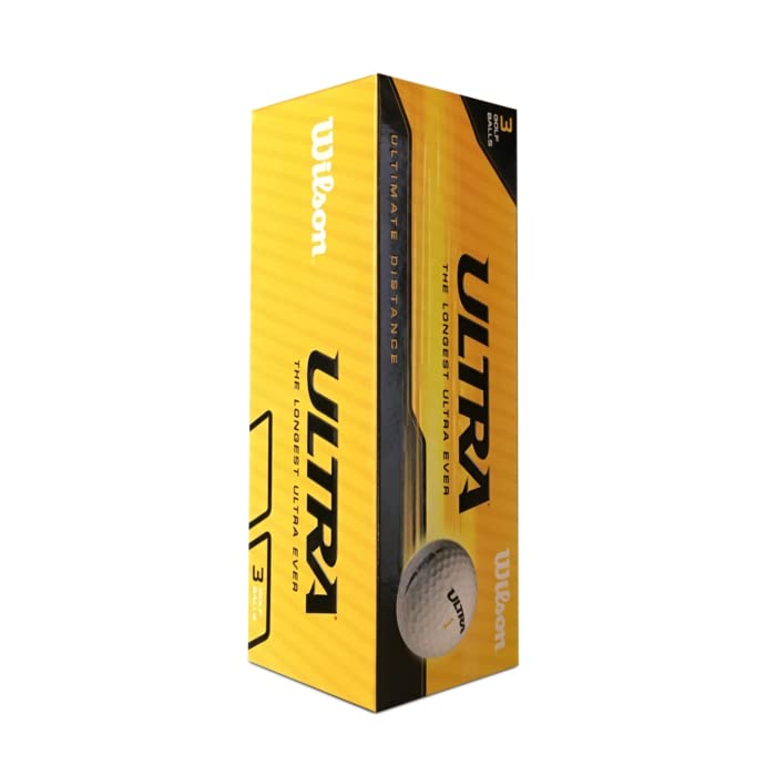 Wilson Ultra Distance Golfbälle – Individuell Bedruckt mit Namen, Text, Bild oder Logo – Personalisierte Golfbälle als Geschenk für Golfer – Ideal für Turniere, Training & Freizeit