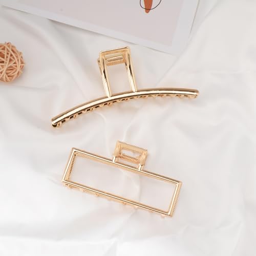 Mehayi 3 peças de grampos de cabelo grandes de metal para cabelo grosso e pesado, grampo de mandíbul