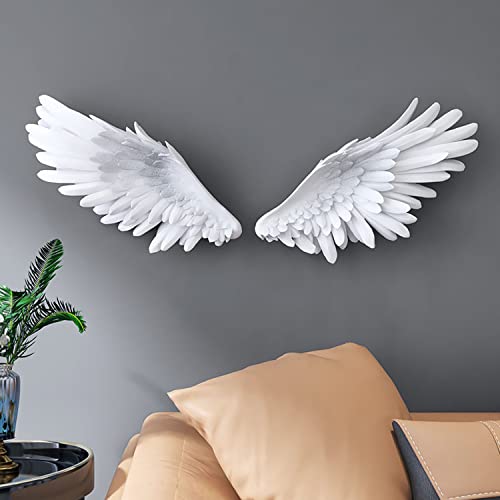 La mejor selección de Esculturas de pared los mejores 10. 41 Arte de pared con alas de ángel, un par de decoración de pared de alas de ángel grandes, escultura de pared moderna de alas de ángel 3D FRP, para decoración de sala de estar,...