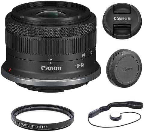 Canon RF-S 10-18mm f/4.5-6.3 is STM Lens | Canon RF with UV Filter & Lens Cap Keeper (3 Items)…