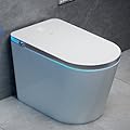 BONSAM Smart Toilet with Auto Open/Close Lid, Modern Tankless Toilet with Bidet Built In, One Piece Toilet with Auto Deodorization, Foot Sensor Operation, Remote Control