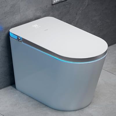 BONSAM Smart Toilet with Auto Open/Close Lid, Modern Tankless Toilet with Bidet Built In, One Piece Toilet with Auto Deodorization, Foot Sensor Operation, Remote Control
