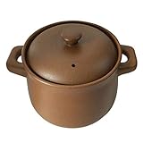 SUNMME Cazuela de cerámica para el hogar con Tapa, cazuela de Arcilla Antigua al Fuego (tamaño: 3,2 L)