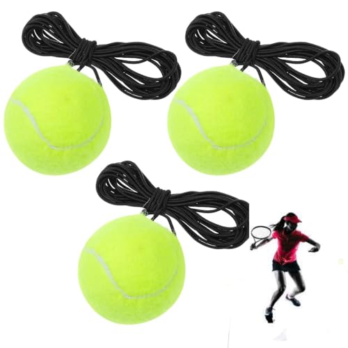 Image of Cricket Tennis Hanging Ball for Kids Easy to Hang & Ideal for Indoor and Outdoor Hanging Cricket Practice Rope Ball for Boys and Adults, Green (Pack of 3)