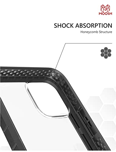 Image of MOOSH Commuter Series for iPhone 12 Mini Case Clear Back 10FT Drop Tested Scratch-Resistant Raised Edges Replaceable Colour Blocks Shock Absorption Apple iPhone 12 Mini Case 5.4 inch (Black)