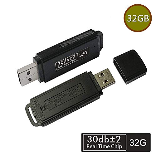 INJATek USB Flash Drive Voice Recorder 32GB,Long Battery Life,Digital Voice Recorder,High Sensitivity Microphone,Intelligent